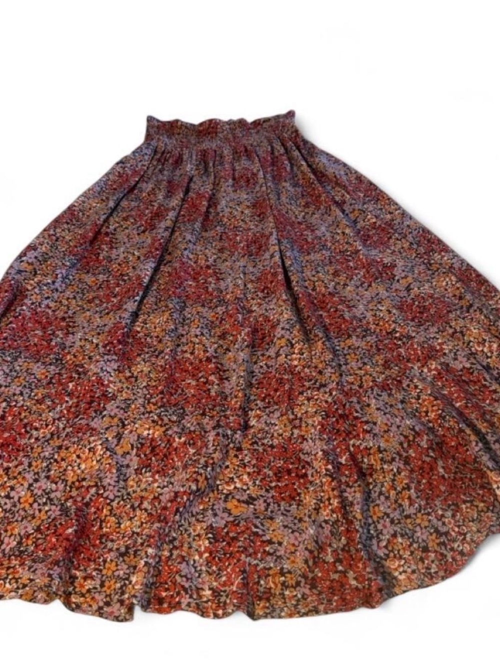 Cynthia Rowley Red Floral Button-Front Maxi Skirt - Picture 7 of 8